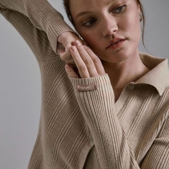 Lunya Cozy Cotton Silk Variegated Rib Cardigan - Adagio Cream s/xs - Picture 2 of 13